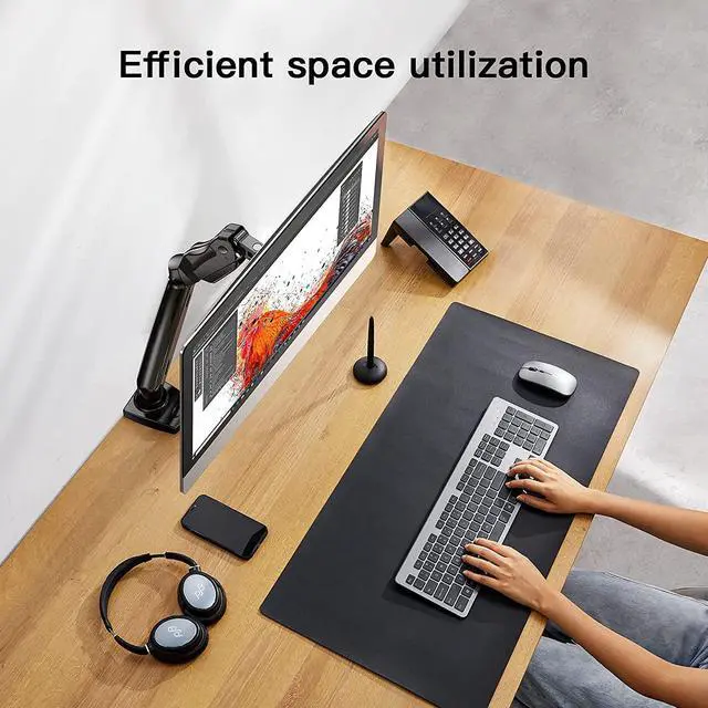 Alt view image 6 of 7 - HUANUO Single Monitor Mount - Articulating Gas Spring Monitor Arm, Adjustable Monitor Stand, Vesa Mount with Clamp and Grommet Base - Fits 13 to 30 Inch LCD Computer Monitors 4.4 to 14.3lbs