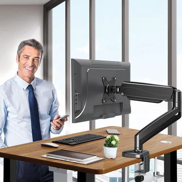 Alt view image 7 of 7 - MOUNTUP Single Monitor Desk Mount, Adjustable Gas Spring Monitor Arm Support Max 32 Inch, 4.4-17.6lbs Screen, Computer Monitor Stand Holder with Clamp/Grommet Mounting Base, VESA Mount Bracket, MU0004