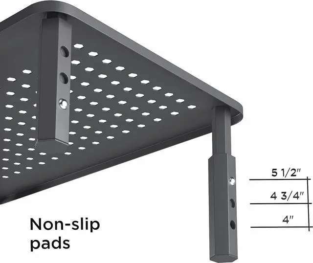 Alt view image 5 of 7 - Back Saver Monitor Stand for Desk - 2 Pack Monitor Riser - Anti-Skid HD Hexagonal Steel Computer Stand - Free Cable Ties - Mesh Metal Computer Item Stand - Printer & iMac