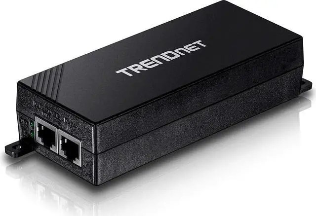 Main image of TRENDnet Gigabit Power Over Ethernet Plus Injector, PoE+ (30W) Power Network Distances Up to 100M (328 ft.), Black, TPE-115GI (Pack of 1)