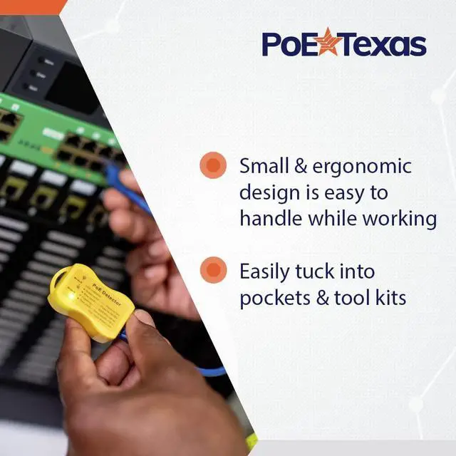 Alt view image 5 of 6 - PoE Detector for IEEE 802.3 or Passive PoE - Quickly Identify Power Over Ethernet; Display Indicates Passive or 802.3af/at; 24v, 48v, or 56v; and Mode B Reverse Polarity