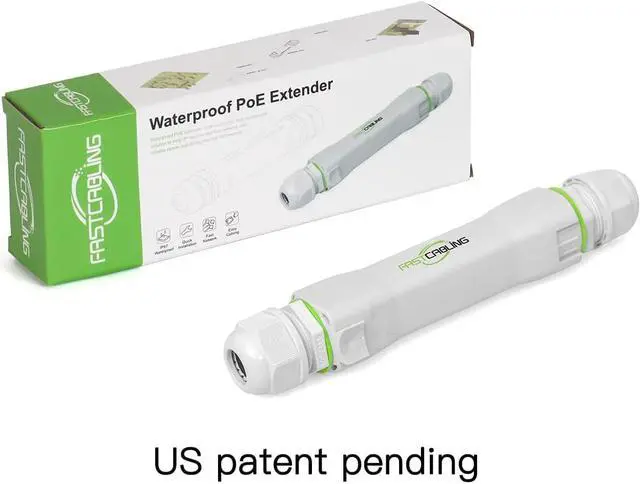 Alt view image 2 of 7 - FASTCALBING Waterproof Direct Burial PoE Extender for IP Camera, Ethernet Extension Breaking 100m Distance Limit, IEEE 802.3af/at/bt, PoE+, Plug and Play