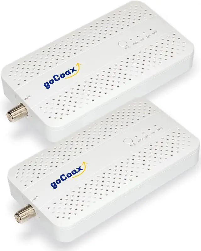 Main image of goCoax MoCA 2.5 Adapter with 2.5GbE Ethernet Port. MoCA 2.5. 1x 2.5GbE Port. Provide 2.5Gbps Bandwidth with existing coaxial Cables. White(2-Pack, MA2500D)