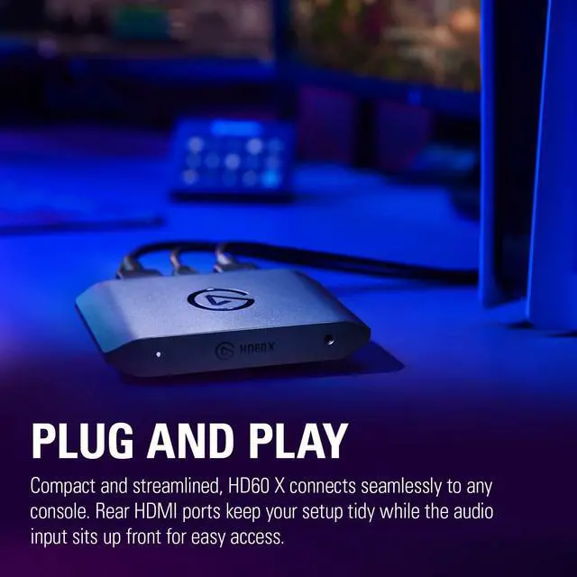Alt view image 7 of 7 - Elgato HD60 X - Stream and Record in 1080p60 HDR10 or 4K30 with Ultra-low Latency on PS5/Pro, PS4/Pro, Xbox Series X/S, Xbox One X/S, in OBS and More, Works with PC and Mac