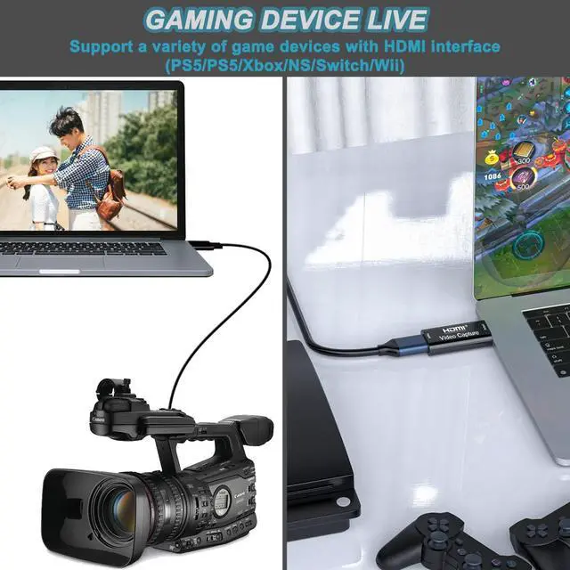 Alt view image 4 of 6 - 4K HDMI to USB 2.0 Video Capture Card 1080P Cam Link Card Game Capture Card Adapter Screen Record Capture Device for Streaming, Gaming, Video Conference, Teaching, Live Broadcasting