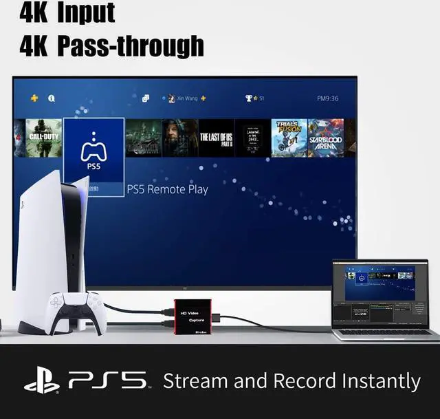 Alt view image 3 of 6 - Mirabox USB3.0 4K HDMI Video Capture Card, 1080P 60FPS HD Game Capture Device Cam Link with HDMI Passthrough Work with Xbox PS5 PS4 Switch DSLR for OBS Twitch Live Streaming and Recording
