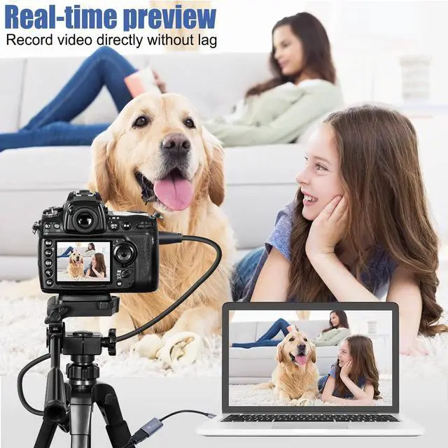 Alt view image 2 of 7 - Guermok Audio/Video Capture Card, USB3.0 HDMI to USB C, 4K 1080P 60FPS Capture with Type-C Adapter Devices for Gaming Live Streaming Video Recorder, for Windows Mac OS System OBS Zoom