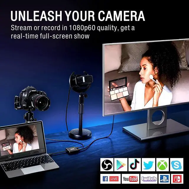 Alt view image 4 of 6 - 4K HDMI Capture Card, 1080P 60FPS Video Capture Card for Streaming and Recording of PS5, PS4, Xbox Series X/S, Nintendo Switch via DSLR OBS with HD Ultra-Low Latency (USB A 3.0)