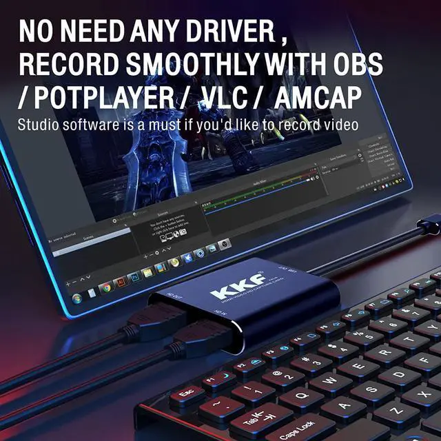Alt view image 6 of 6 - 4K HDMI Capture Card, 1080P 60FPS Video Capture Card for Streaming and Recording of PS5, PS4, Xbox Series X/S, Nintendo Switch via DSLR OBS with HD Ultra-Low Latency (USB A 3.0)