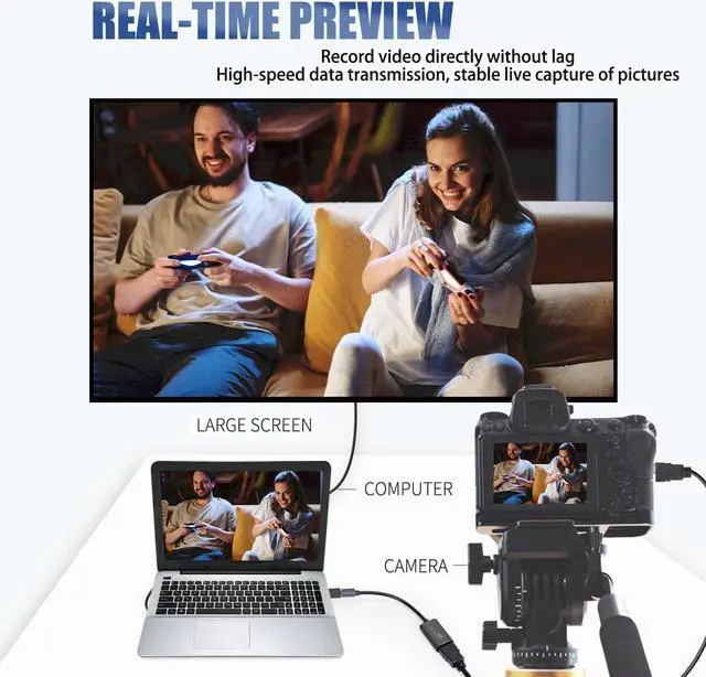 Alt view image 2 of 7 - Guermok Video Capture Card, USB 3.0 HDMI to USBC Capture Card, 4K 1080P60FPS Capture Devices for Gaming Live Streaming Video Recorder, for Windows MacOS System PS4/5 Switch Xbox Steam OBS