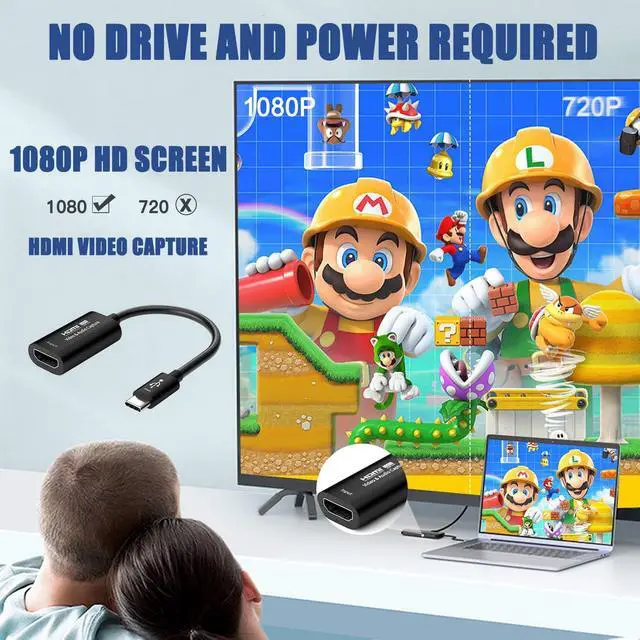 Alt view image 4 of 7 - Guermok Video Capture Card, USB 3.0 HDMI to USBC Capture Card, 4K 1080P60FPS Capture Devices for Gaming Live Streaming Video Recorder, for Windows MacOS System PS4/5 Switch Xbox Steam OBS