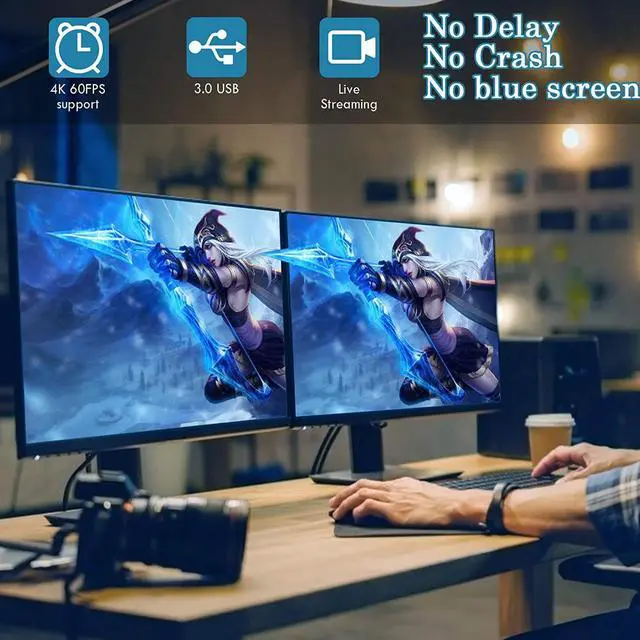 Alt view image 7 of 7 - Guermok Video Capture Card, USB 3.0 HDMI to USBC Capture Card, 4K 1080P60FPS Capture Devices for Gaming Live Streaming Video Recorder, for Windows MacOS System PS4/5 Switch Xbox Steam OBS