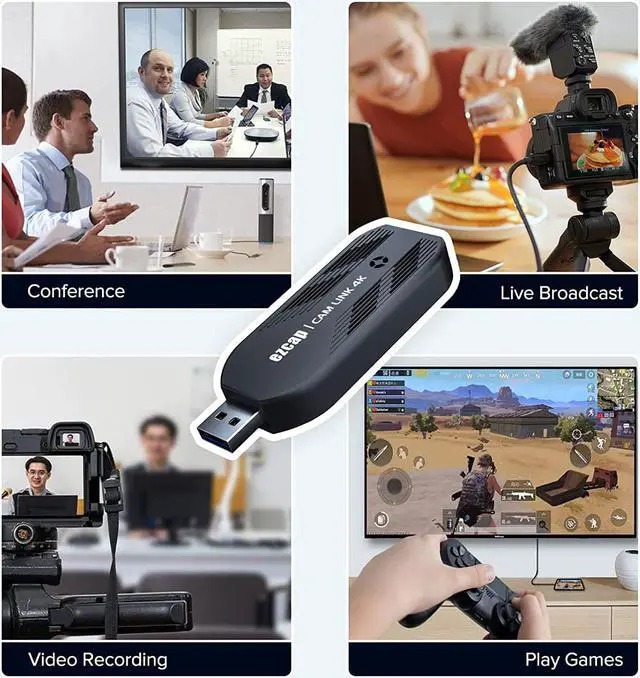 Alt view image 6 of 7 - Cam Link 4K, External Camera Capture Card, 4K30/1080p120 for Streaming and Record via DSLR, Camcorder, Actioncam, Low-Latency for Video Conferencing, Live Streaming, Gaming, on OBS, Zoom, Windows, Mac
