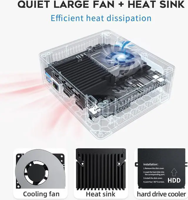 Alt view image 6 of 7 - Beelink New 11 Generation Intel N5095 Processor (up to 2.9GHZ), Mini PC,Mini Computer with 8GB DDR4 RAM/ 256GB M.2 SATA SSD, Supports Extended HDD & SSD/4K 60FPS/Dual HDMI/ WiFi5 /BT5.0