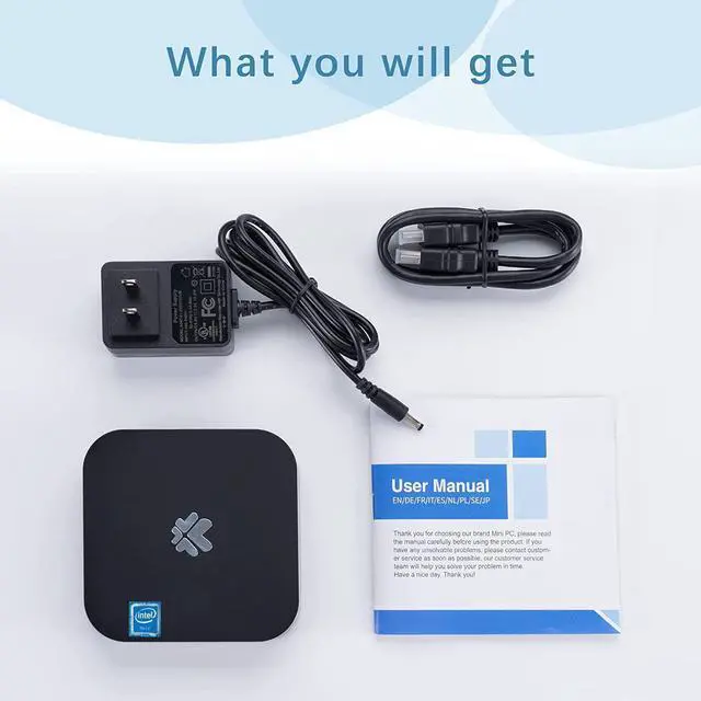 Alt view image 6 of 7 - Mini PC Fanless Intel Atom Z8350 2GB DDR3 32GB eMMC Mini Computer with Windows 10 Pro Mini Desktop PC Support 4K HD, 2.4G/5G WiFi, Bluetooth 4.2, Gigabit Ethernet