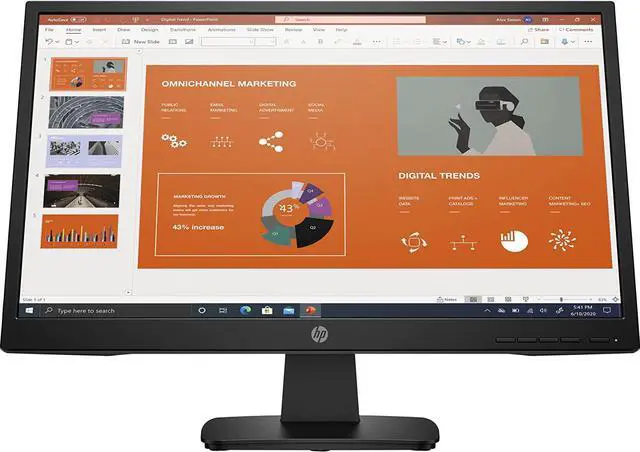 Main image of HP P22va G4 21.5 inch 1080P Computer Monitor FHD 7ms 60hz VESA Mountable, Black