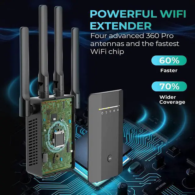 Alt view image 3 of 7 - 2023 WiFi Extender Signal Booster for Home,WiFi Booster Signal Long Range Coverage to 10000+ sq.ft and 50+Devices,5 ModesWireless Internet Repeater and Signal Amplifier