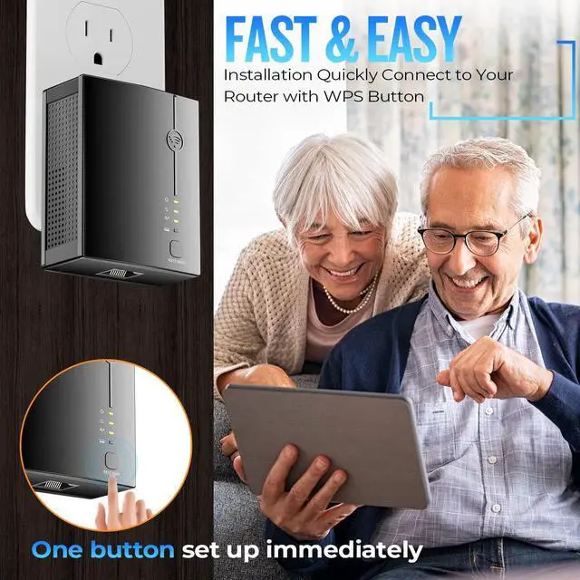 Alt view image 5 of 7 - 2023 WiFi Extender, Wireless Signal Booster Long Range up to 9998 sq.ft and 50+ Devices,1-Tap Setup Internet Extender with Ethernet Port, Internet Booster for Home, 5 Modes,Wireless Internet Repeater