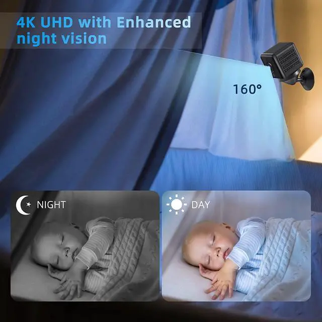 Alt view image 7 of 7 - 4K Spy Camera Hidden Camera,Ebarsenc UHD WiFi Wireless Mini Camera/Battery Operated Nanny Cam/Small Camera for Home Security/Indoor Camera with Motion Detection Night Vision/Surveillance Camera