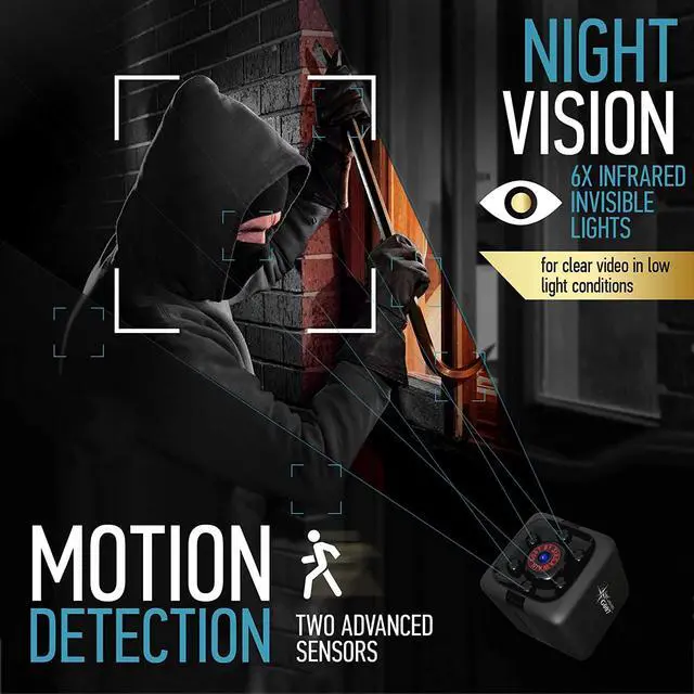 Alt view image 6 of 7 - Mini Spy Camera 1080P Hidden Camera - Portable Small HD Nanny Cam with Night Vision and Motion Detection - Indoor Covert Security Camera for Home and Office - Hidden Spy Cam - Built-in Battery