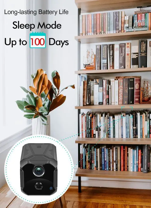 Alt view image 3 of 7 - Security Camera 4K Wireless Hidden, 100 Days Standby Mini Spy Camera, Small WiFi Nanny Camera for Home Indoor with Live Feed, Motion Detection Alerts, IR Night Vision, Tiny Secret Cam AREBI 8C Pro
