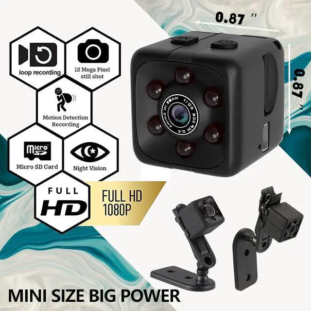 Alt view image 2 of 7 - Hidden Spy Camera Mini Wireless Small 1080P Security Camera Camaras Espias Ocultas Motion Activated Detection Night Vision Small Indoor Outdoor Nanny Cam for Cars Home Apartment Gift Exclude SD Card