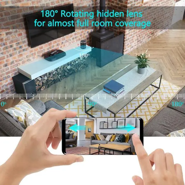Alt view image 2 of 6 - Hidden Camera Speaker, 180° Rotating Lens WiFi Spy Camera Hide in Wireless Bluetooth Speakers, 1080P Nanny Cam with Phone App Remote Viewing, Live Streaming, Motion Detection, Video Recording