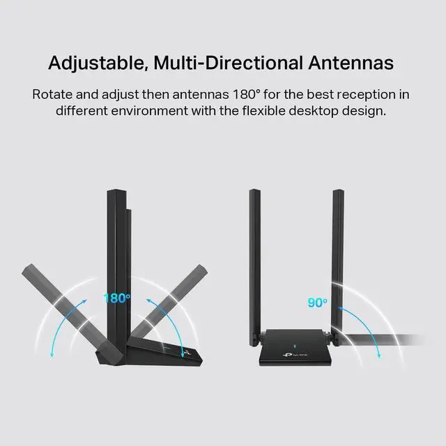 Alt view image 7 of 7 - WiFi 6 USB Adapter for Desktop PC - (Archer TX20U Plus) AX1800 Wireless Network Adapter with 2.4GHz 5GHz High Gain Dual Band 5dBi Antenna WPA3 Supports Windows 11/10