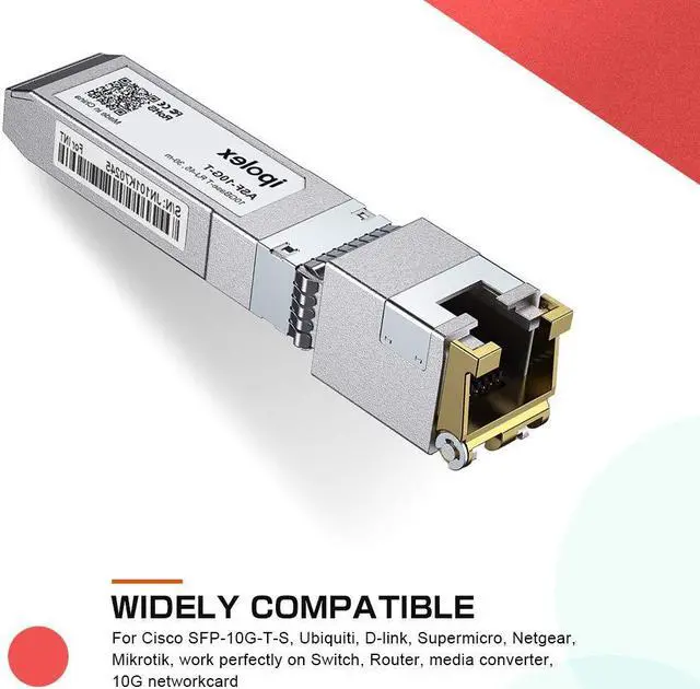 Alt view image 2 of 7 - 1.25/2.5/5/10G SFP+ RJ45 Copper Transceiver, 10GBase-T RJ-45 SFP+ Module, Compatible for  SFP-10G-T-S, Ubiquiti UniFi UF-RJ45-10G, Mikrotik, Fortinet, Netgear, TP-Link (CAT.6a/CAT7, 30m), Ipolex