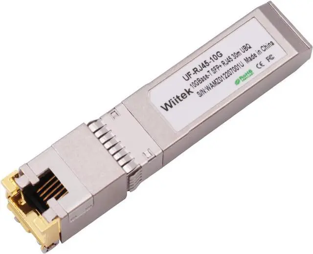 Main image of 10G SFP+ to RJ45 Copper Modules, 1.25G/2.5G/5G/10GBase-T Ethernet Copper to SFP+ Transceiver Compatible for Ubiquiti Unifi UF-RJ45-10G /uacc-cm-rj45-mg (Cat 6a/7 or Better, 30-Meter)