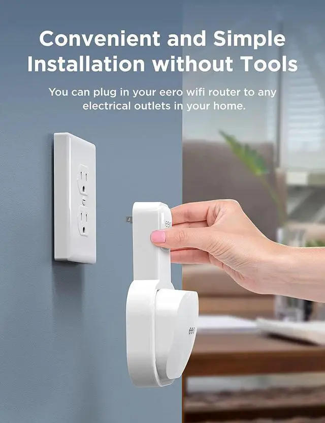 Alt view image 6 of 7 - Wall Mount Holder for eero 6(NOT for eero 6+), Router Mesh Wi-Fi System, Stand Bracket for eero 6 Extender, The Simplest Outlet Wall Mount Holder No Messy Wires Space Saving White(3 Pack)