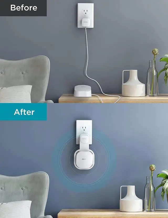 Alt view image 5 of 7 - Wall Mount Holder for eero 6(NOT for eero 6+), Router Mesh Wi-Fi System, Stand Bracket for eero 6 Extender, The Simplest Outlet Wall Mount Holder No Messy Wires Space Saving White(3 Pack)