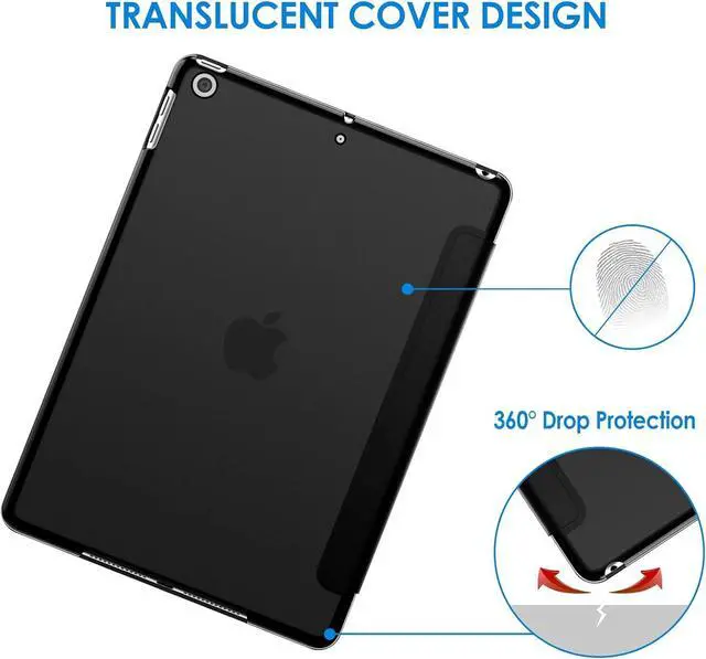 Alt view image 4 of 6 - Case for iPad (9.7-Inch 2018/2017 Model 6th/5th Generation) Smart Cover Auto Wake/Sleep (Black)