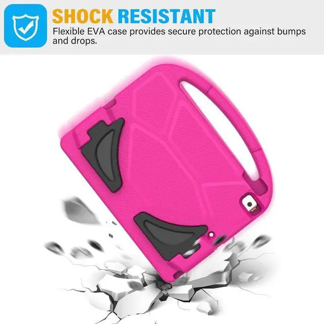 Alt view image 7 of 7 - SUPLIK Kids Case for iPad 9th/8th/7th Generation - iPad 10.2 inch 2021/2020/2019 Case with Built-in Screen Protector Durable Shockproof Handle Stand Kids Cover for  iPad 7/8/9 Gen Pink