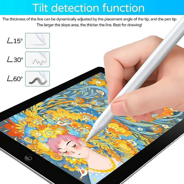 Alt view image 3 of 7 - Stylus Pen for Apple iPad Pro/Air(2018-2022), 5 Minuts Get This Stylus Pencil for iPad Full Charged, A Substitute for Your Apple Pencil, with Tilt Bold Function, Palm Rejection & Magnetic Attach