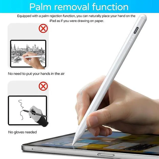 Alt view image 5 of 7 - Stylus Pen for Apple iPad Pro/Air(2018-2022), 5 Minuts Get This Stylus Pencil for iPad Full Charged, A Substitute for Your Apple Pencil, with Tilt Bold Function, Palm Rejection & Magnetic Attach