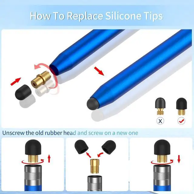 Alt view image 4 of 7 - Stylus Pens for Touch Screens (5 Pcs) Sensitivity & Precision Stylus Capacitive Stylus Pen for iPad/iPhone/ Galaxy/Tablets All Universal Touch Screen Devices