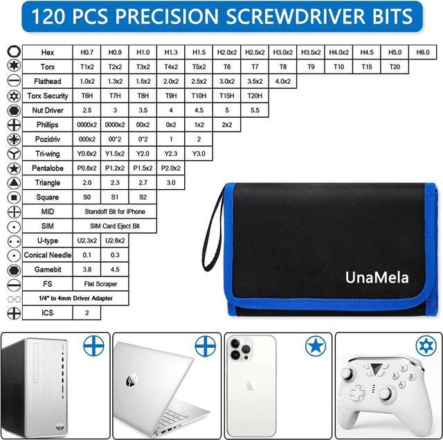 Alt view image 2 of 7 - Precision Screwdriver Set Unamela 139 in 1 Computer Repair Tool Kit Magnetic Screwdriver Kit with 120 Bits Compatible for PC Building Laptop MacBook Tablet iPhone PS4 Xbox Game Console