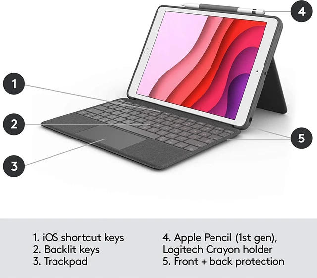 Alt view image 7 of 7 - Combo Touch for iPad (7th, 8th, and 9th generation)-GRAPHITE-US-N/A-N/A-AMR-403-7TH