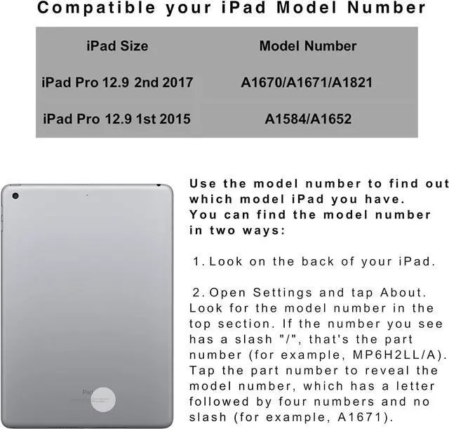 Alt view image 2 of 7 - iPad pro 12.9 case with Keyboard 2017 2nd 2015 1st Generation, 360 Rotatable Wireless Folio 180 Swivel Stand Hard Cover Auto Sleep Wake up