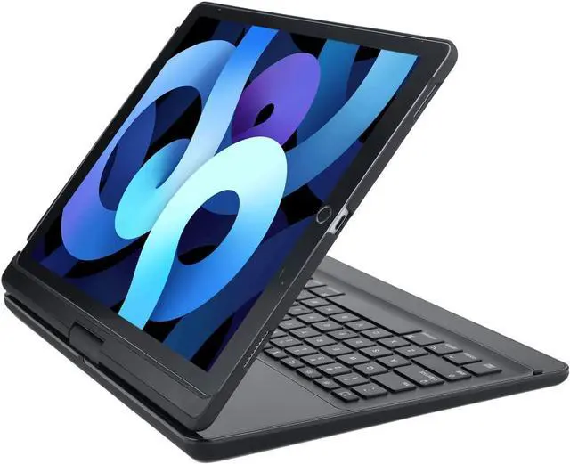 Alt view image 3 of 7 - iPad pro 12.9 case with Keyboard 2017 2nd 2015 1st Generation, 360 Rotatable Wireless Folio 180 Swivel Stand Hard Cover Auto Sleep Wake up