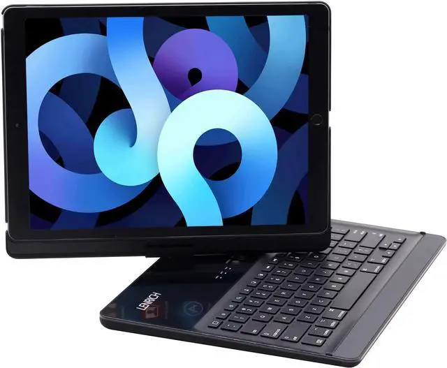 Alt view image 4 of 7 - iPad pro 12.9 case with Keyboard 2017 2nd 2015 1st Generation, 360 Rotatable Wireless Folio 180 Swivel Stand Hard Cover Auto Sleep Wake up