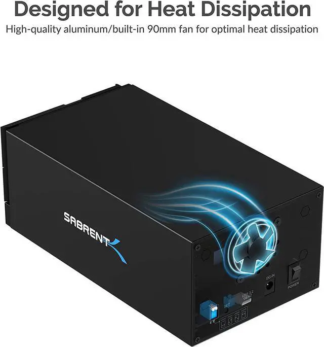 Alt view image 2 of 7 - Sabrent USB 3.2 4-Bay 3.5" SATA Hard Drive Tray-Less Docking Station (DS-2BCR) (2-Bay USB C + RAID)