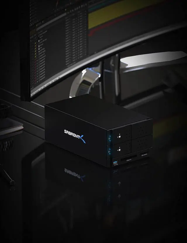 Alt view image 4 of 7 - Sabrent USB 3.2 4-Bay 3.5" SATA Hard Drive Tray-Less Docking Station (DS-2BCR) (2-Bay USB C + RAID)