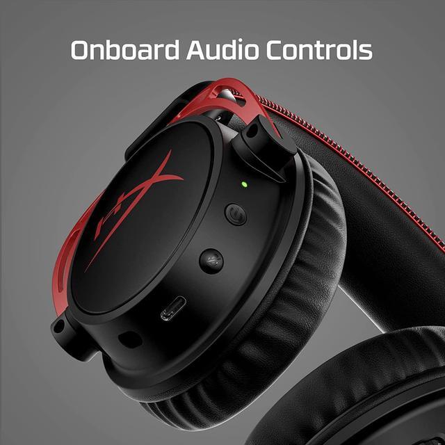 Alt view image 5 of 8 - HyperX Cloud Alpha Wireless - Gaming Headset for PC, 300-hour battery life, DTS Headphone X Spatial Audio, Memory foam, Dual Chamber Drivers, Noise-canceling mic, Durable aluminum frame (Black-Red)