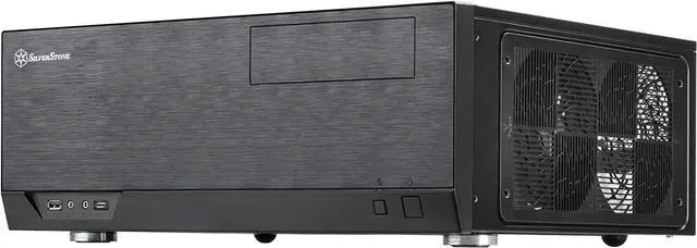 Main image of SilverStone Technology Home Theater Computer Case (HTPC) with Faux Aluminum Design for ATX/Micro-ATX Motherboards and New USB Type C Front Port, SST-GD09B-C
