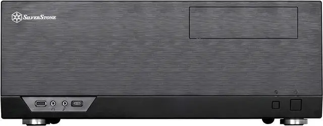 Alt view image 2 of 7 - SilverStone Technology Home Theater Computer Case (HTPC) with Faux Aluminum Design for ATX/Micro-ATX Motherboards and New USB Type C Front Port, SST-GD09B-C