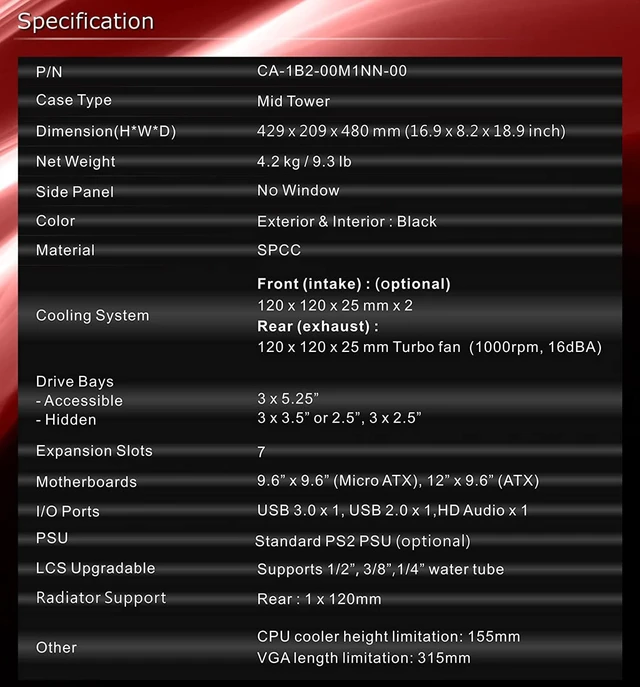 Alt view image 7 of 7 - Versa H21 SPCC ATX Mid Tower Computer Chassis CA-1B2-00M1NN-00,Black