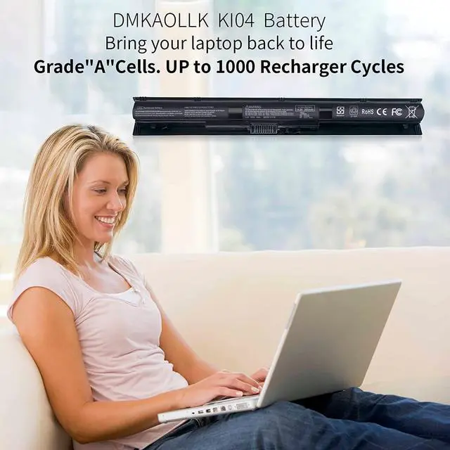 Alt view image 2 of 7 - 800049-001 KI04 Notebook Battery for HP Pavilion 15-ab 15-an 17-g 15t-ab100 17t-g100 17t-s100 cto Series 15-ab143cl 15-ab223cl 15-ab153nr 15-an044nr 14-ab166us 17-ab220nr 17-g133cl 800009-421 TPN-Q158