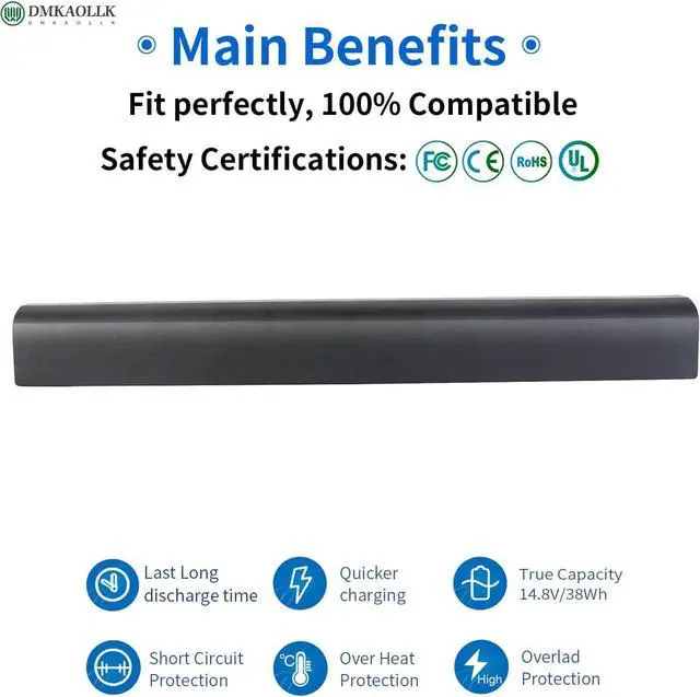 Alt view image 4 of 7 - 800049-001 KI04 Notebook Battery for HP Pavilion 15-ab 15-an 17-g 15t-ab100 17t-g100 17t-s100 cto Series 15-ab143cl 15-ab223cl 15-ab153nr 15-an044nr 14-ab166us 17-ab220nr 17-g133cl 800009-421 TPN-Q158